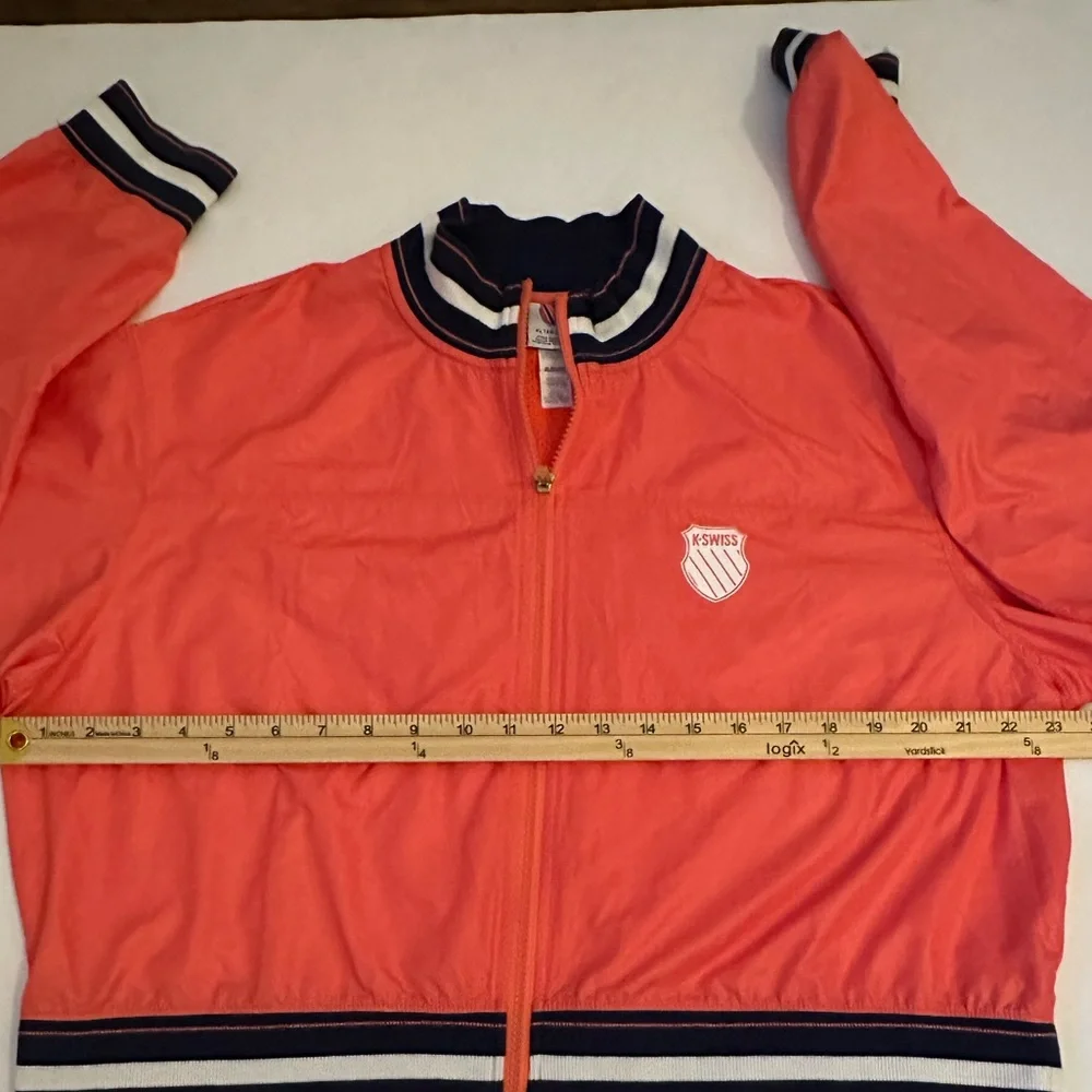K-Swiss XL Chrome Cropped Windbreaker/ Vintage Style Track Jacket